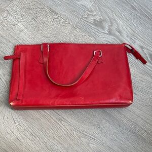 Club Monaco Red Leather Shoulder Bag